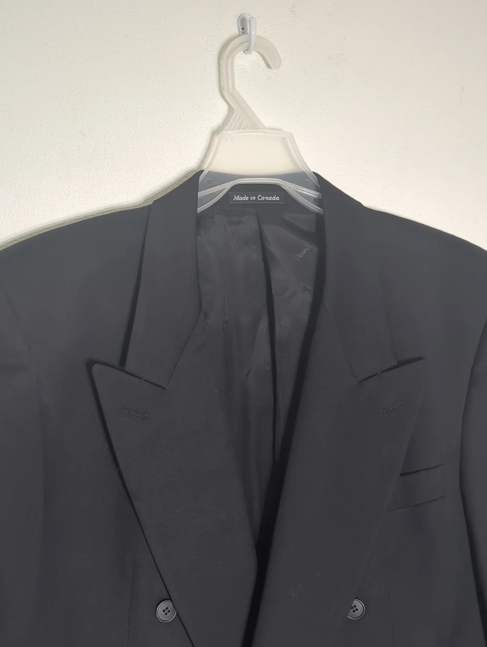 Yves Saint Laurent Mens Power Suit Jacket Blazer Vintage 80s Double Breasted 44R